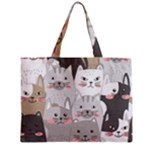 Cute Cats Seamless Pattern Zipper Mini Tote Bag