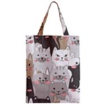 Cute Cats Seamless Pattern Zipper Classic Tote Bag