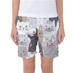 Cute Cats Seamless Pattern Women s Basketball Shorts