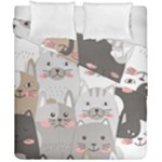 Cute Cats Seamless Pattern Duvet Cover Double Side (California King Size)