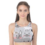 Cute Cats Seamless Pattern Tank Bikini Top