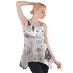 Cute Cats Seamless Pattern Side Drop Tank Tunic