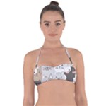 Cute Cats Seamless Pattern Halter Bandeau Bikini Top