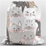 Cute Cats Seamless Pattern Drawstring Bag (Large)