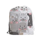 Cute Cats Seamless Pattern Drawstring Pouch (XL)