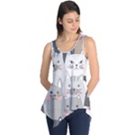 Cute Cats Seamless Pattern Sleeveless Tunic