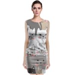 Cute Cats Seamless Pattern Classic Sleeveless Midi Dress