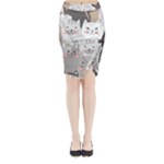 Cute Cats Seamless Pattern Midi Wrap Pencil Skirt