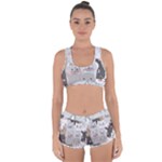 Cute Cats Seamless Pattern Racerback Boyleg Bikini Set