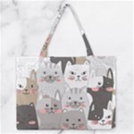 Cute Cats Seamless Pattern Zipper Medium Tote Bag