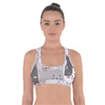 Cute Cats Seamless Pattern Cross Back Sports Bra