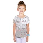 Cute Cats Seamless Pattern Kids  One Piece Tee