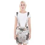 Cute Cats Seamless Pattern Braces Suspender Skirt