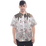 Cute Cats Seamless Pattern Men s Short Sleeve Shirt