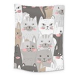 Cute Cats Seamless Pattern Medium Tapestry