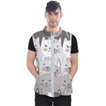 Cute Cats Seamless Pattern Men s Puffer Vest