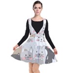 Cute Cats Seamless Pattern Plunge Pinafore Dress