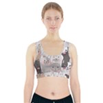 Cute Cats Seamless Pattern Sports Bra With Pocket