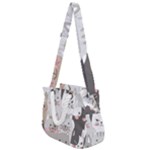 Cute Cats Seamless Pattern Rope Handles Shoulder Strap Bag