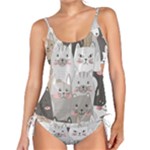 Cute Cats Seamless Pattern Tankini Set