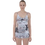 Cute Cats Seamless Pattern Tie Front Two Piece Tankini