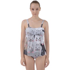 Twist Front Tankini Set 