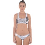 Cute Cats Seamless Pattern Cross Back Hipster Bikini Set