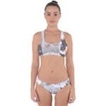 Cute Cats Seamless Pattern Cross Back Hipster Bikini Set