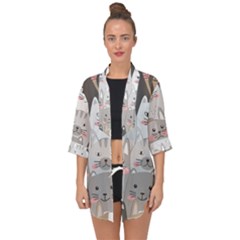 Open Front Chiffon Kimono 