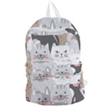 Cute Cats Seamless Pattern Foldable Lightweight Backpack