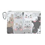 Cute Cats Seamless Pattern Canvas Cosmetic Bag (Large)