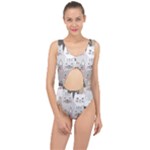 Cute Cats Seamless Pattern Center Cut Out Swimsuit