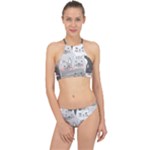 Cute Cats Seamless Pattern Racer Front Bikini Set