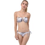 Cute Cats Seamless Pattern Twist Bandeau Bikini Set