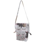 Cute Cats Seamless Pattern Folding Shoulder Bag