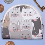 Cute Cats Seamless Pattern Horseshoe Style Canvas Pouch