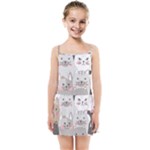 Cute Cats Seamless Pattern Kids  Summer Sun Dress