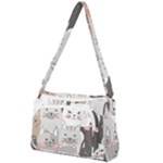 Cute Cats Seamless Pattern Front Pocket Crossbody Bag