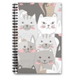 Cute Cats Seamless Pattern 5.5  x 8.5  Notebook