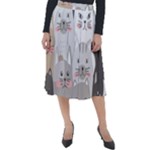 Cute Cats Seamless Pattern Classic Velour Midi Skirt 