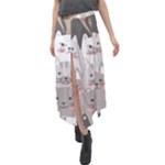 Cute Cats Seamless Pattern Velour Split Maxi Skirt