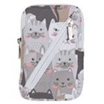 Cute Cats Seamless Pattern Belt Pouch Bag (Small)