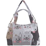 Cute Cats Seamless Pattern Double Compartment Shoulder Bag