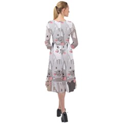Ruffle End Midi Chiffon Dress 