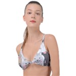 Cute Cats Seamless Pattern Knot Up Bikini Top