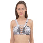 Cute Cats Seamless Pattern Cage Up Bikini Top