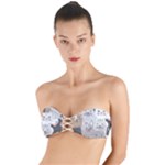 Cute Cats Seamless Pattern Twist Bandeau Bikini Top