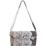 Cute Cats Seamless Pattern Removable Strap Clutch Bag