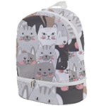 Cute Cats Seamless Pattern Zip Bottom Backpack