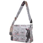 Cute Cats Seamless Pattern Full Print Messenger Bag (L)